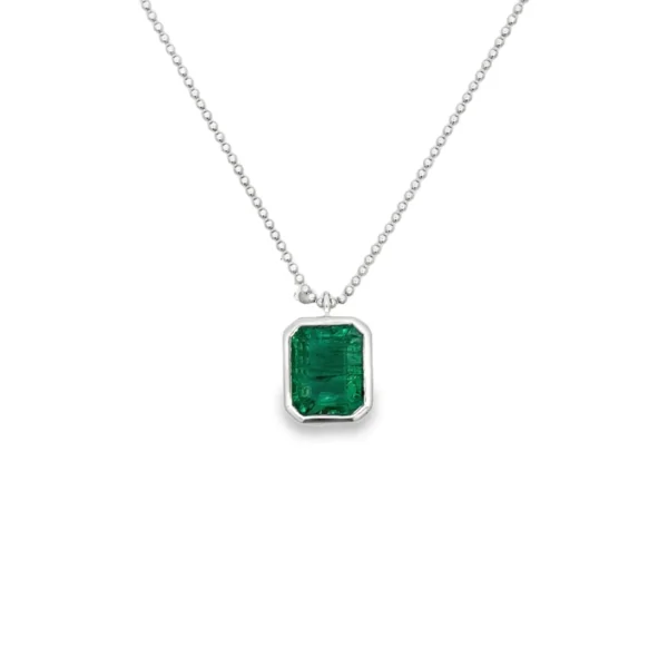Emerald Cut Pendant Necklace