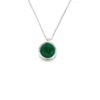 Bezel Round Emerald Pendant Necklace