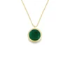 Round Emerald Pendant Necklace