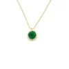 Emerald Bezel Pendant Necklace