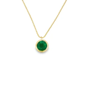 Emerald Bezel Pendant Necklace