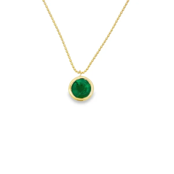 Emerald Bezel Pendant Necklace