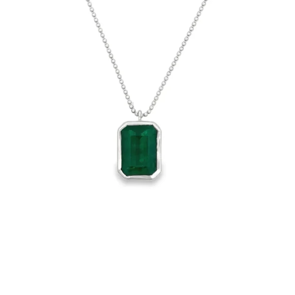Emerald Cut Pendant Necklace