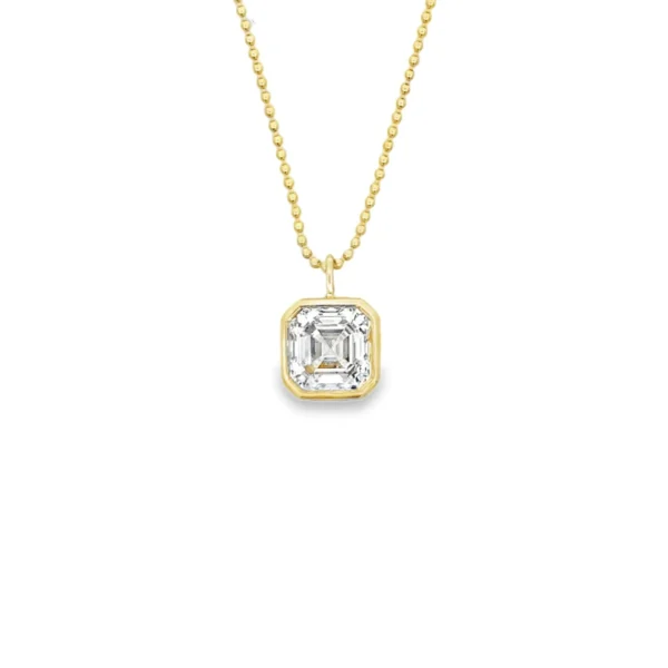 Bezel Diamond Pendant Necklace