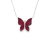 Ruby Butterfly Pendant Necklace