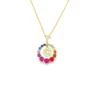 Multicolor Gemstone Circle Necklace