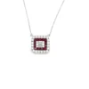 Square Ruby Diamond Necklace