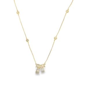 Diamond Bow Pendant Necklace