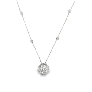 Floral Diamond Pendant Necklace