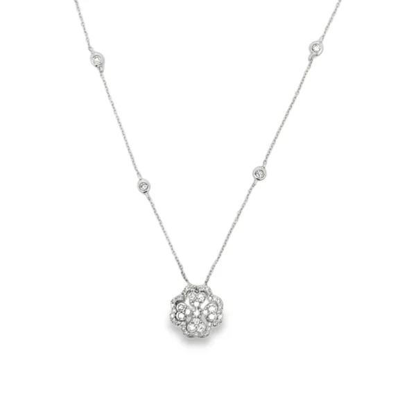 Floral Diamond Pendant Necklace