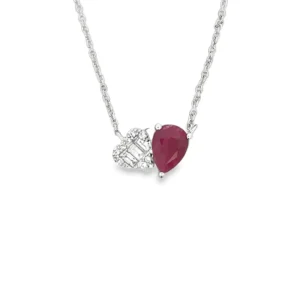 Ruby Heart Diamond Necklace