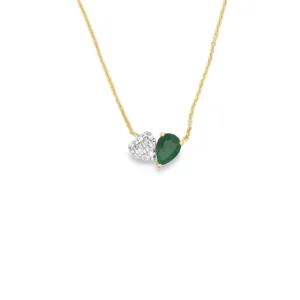 Emerald Pear Diamond Necklace