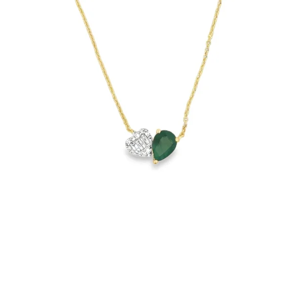 Emerald Pear Diamond Necklace
