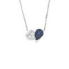 Pear Sapphire Heart Necklace