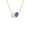 Pear Sapphire Heart Necklace