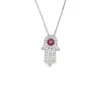 Hamsa Ruby Diamond Necklace
