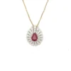 Pear Ruby Sunburst Necklace