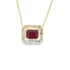 Emerald Cut Ruby Necklace