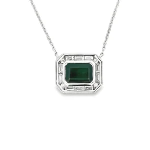 Emerald Diamond Pendant Necklace