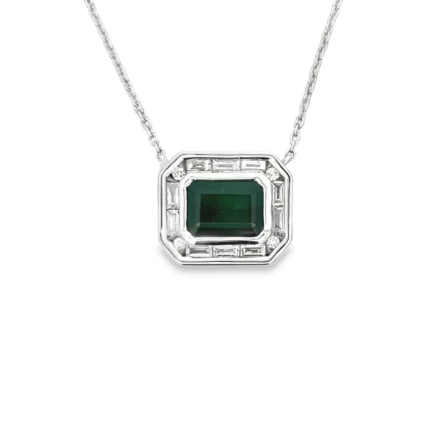 Emerald Diamond Pendant Necklace
