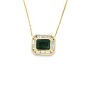 Emerald Cut Gemstone Necklace