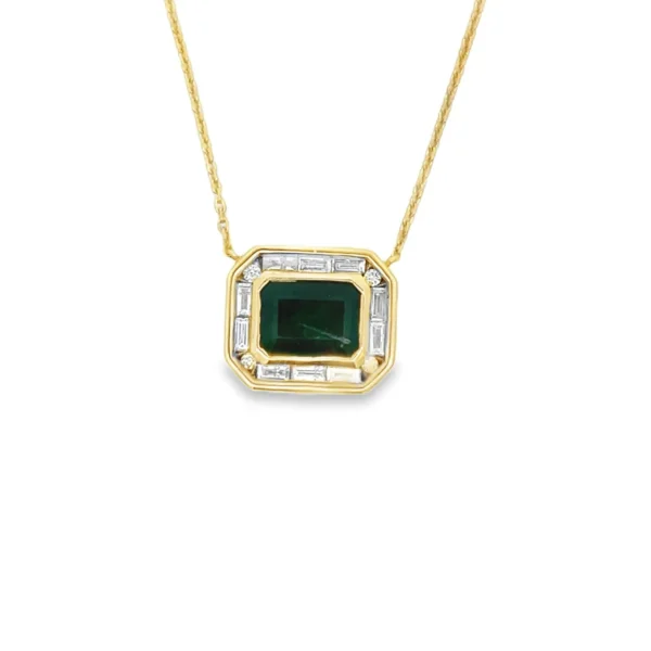Emerald Cut Gemstone Necklace