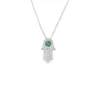 Hamsa Emerald Pendant Necklace