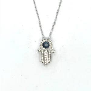 Hamsa Diamond Pendant Necklace