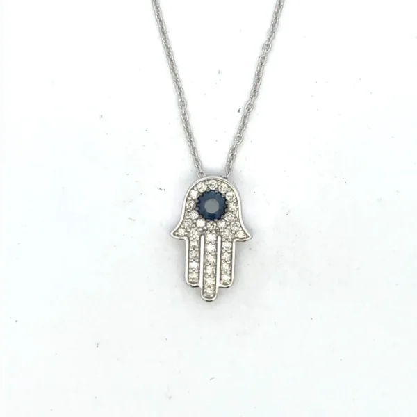 Hamsa Diamond Pendant Necklace