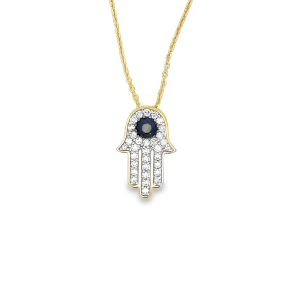 Hamsa Diamond Pendant Necklace