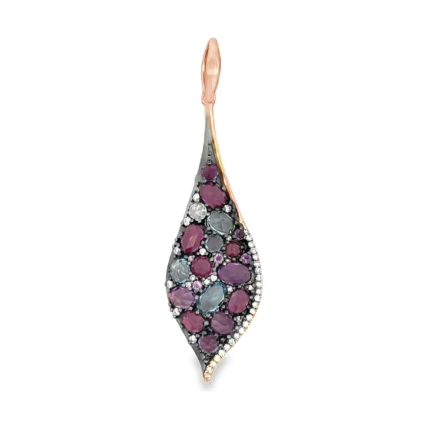 Gemstone Leaf Pendant Necklace