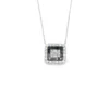 Square Sapphire Halo Necklace