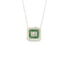 Emerald Diamond Halo Necklace
