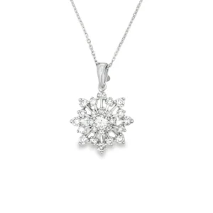 Snowflake Diamond Pendant Necklace
