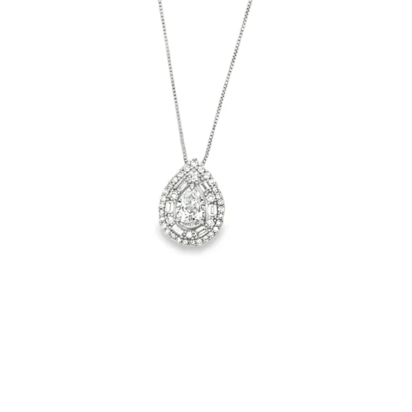 Pear Diamond Halo Pendant