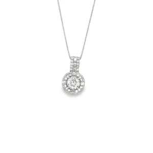 Halo Diamond Pendant Necklace
