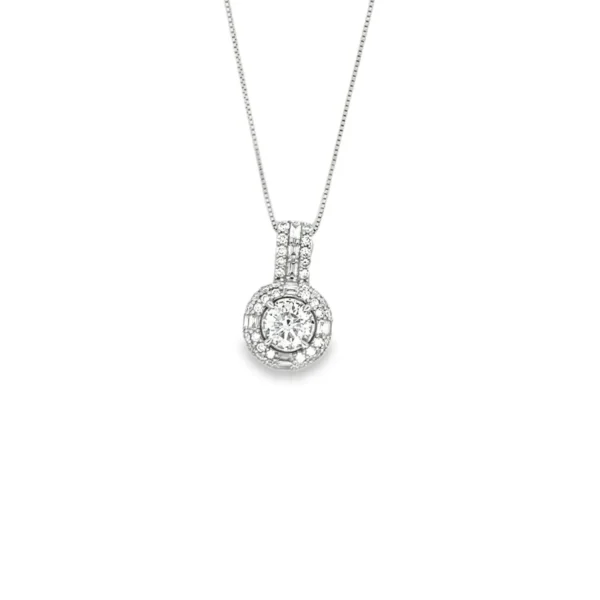 Halo Diamond Pendant Necklace