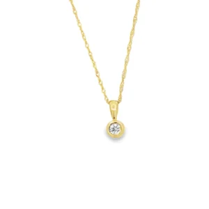 Bezel Diamond Pendant Necklace