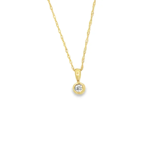 Bezel Diamond Pendant Necklace