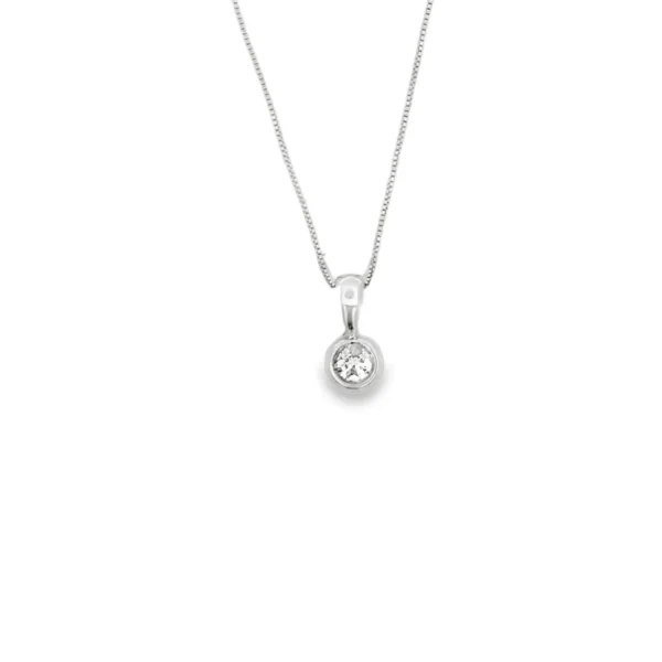 Bezel Diamond Pendant Necklace
