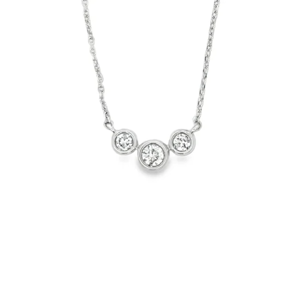 Bezel Diamond Pendant Necklace