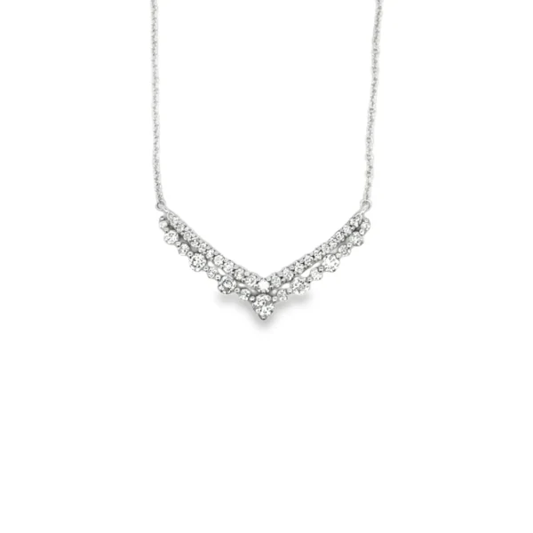 Chevron Diamond Pendant Necklace