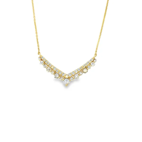 Chevron Diamond Pendant Necklace