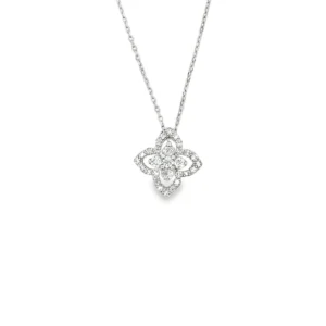 Floral Diamond Pendant Necklace