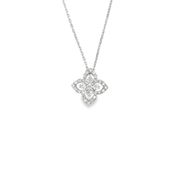 Floral Diamond Pendant Necklace