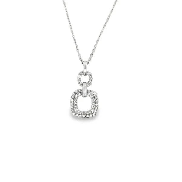 Geometric Diamond Pendant Necklace