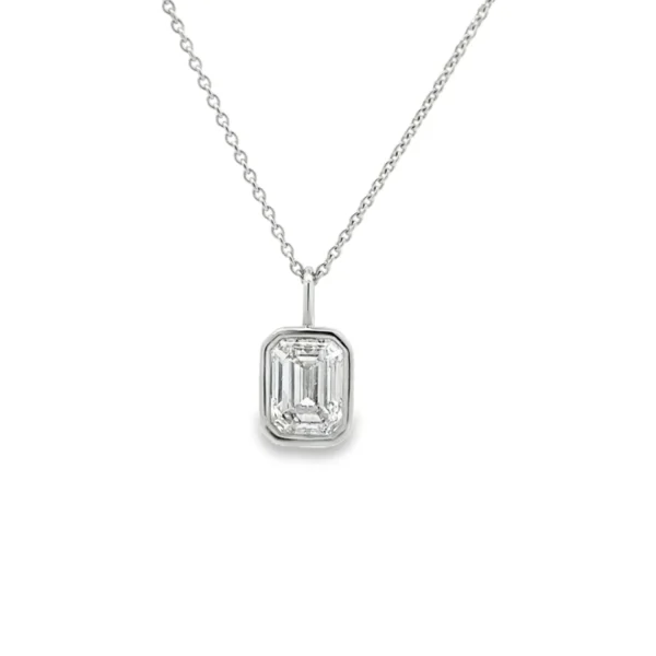 Emerald Cut Pendant Necklace