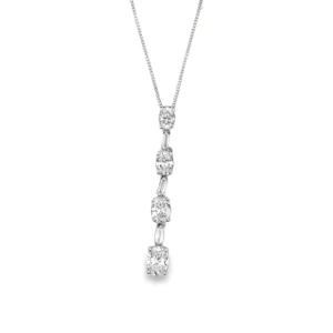 Oval Diamond Drop Necklace
