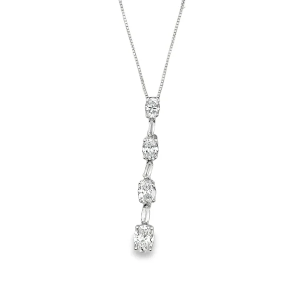 Oval Diamond Drop Necklace