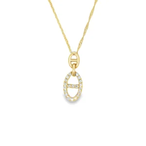 Oval Link Diamond Pendant